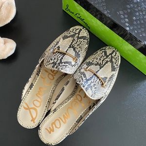Sam Edelman Laurna Snake Embossed Metal Bit Mules